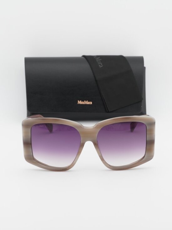 Max Mara GLIMPSE6 MM0098 60Z Butterfly Sunglasses - Beige / Violet